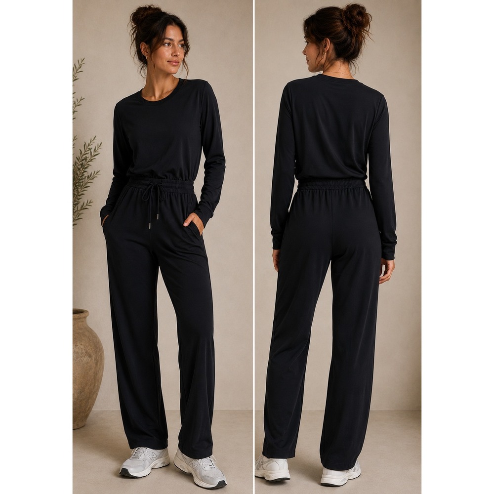 Sweaty Betty‎ Jumpsuit Womens XL Long Sleeve Drawstring Waist Athleisure